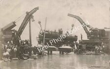 RPPC Train Disaster Bucyrus Steam Shovel Lifts Engine LS & MS Photo Postcard picture