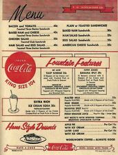 F.W. WOOLWORTH  LUNCH COUNTER MENU 8x5x11 GLOSSY REPRINT VINTAGE picture