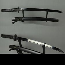 Fully Black Japanese Samurai Sword 1095 Carbon Steel Full Tang Wakizashi Sharp picture
