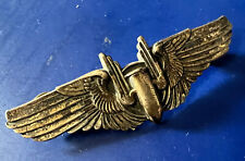 USAAF STERLING SILVER GUNNER’S WINGS 3 INCH picture