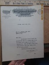 the railroad printing company 1914 letterhead picture