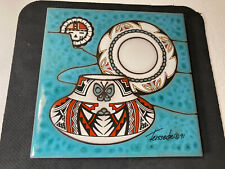 Cleo Teissedre 1991 Ceramic Tile Southwestern Pottery Style 6” picture