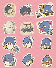 Sanrio Tuxedo Sam Sticker Lot 12 pcs Kawaii Penguin Stickers with Chip the Seal picture
