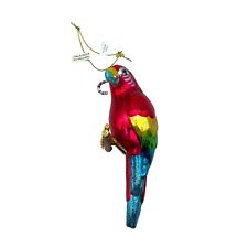 Vintage Macaw Hand Blown Christmas Ornament Made in China  picture