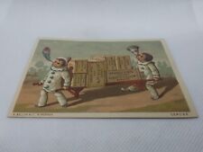 Antique Alexandre Eyqyem Bordeaux Clowns Carrying Crates Trade Card picture