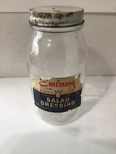 Vintage Embassy Salad Dressing Quart Jar, The Kroger Co. Cincinnati, 2, Ohio picture
