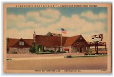 c1930's Nielsen's Restaurant Flag Roadside Chicago Illinois IL Vintage Postcard picture