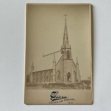 Antique Cabinet Card Photograph Beautiful Church Building Laconia & Ashland NH picture