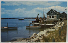 MENEMSHA MA Picturesque Fishing Village Boats Fishing Dock Vintage Postcard picture