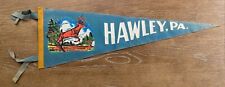 Vintage 1950's Hawley Pennsylvania 27 Inch Pennant w/ Leaping Deer Graphic Early picture