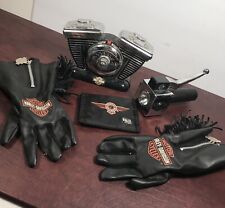 Vintage Harley Davidson AM/FM Radio With Throttle Flashlight- Gloves And Wallet picture