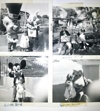 1962 DISNEYLAND 4 PHOTO LOT MICKEY MOUSE DISNEY MAD HATTER GOOFY BW PHOTOGRAPHY picture