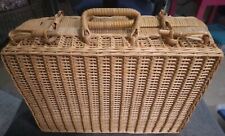 Vintage Rattan Boho Picnic Storage Basket  picture