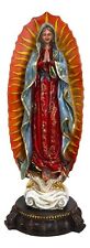 Colorful Devotional Blessed Virgin Our Lady of Guadalupe Statue With Ornate Base picture