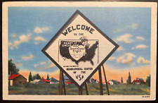 Vintage Postcard 1942 Welcome to the Geographical Center of the USA, KS picture