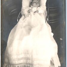 c1910s ID'd Baby Girl Portrait RPPC Real Photo Stroller Gwen Clemings A151 picture