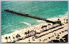 Lake Worth Pier Florida Aerial View Ocean Coast Shore Oceanfront VNG Postcard picture