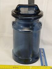 Vintage LE Smith Glass Milk Can Cobalt Blue Canister Cookie Storage Jar Used 10