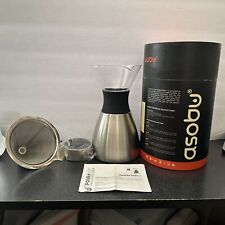Asobu Insulated Pour Over Coffee Maker Silver Black 32 oz Double-Wall Vacuum picture