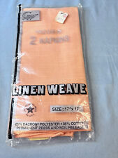 Vintage Package of 2 GW Peach Linen Napkins Permanent Press & Soil Release picture