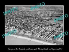 OLD LARGE HISTORIC PHOTO OF CLACTON ON SEA ENGLAND AERIAL VIEW OF DISTRICT 1950 picture