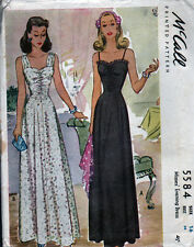 UNCUT 1944 VTG McCALL Sewing Pattern - EVENING DRESSES - Bust 34 picture