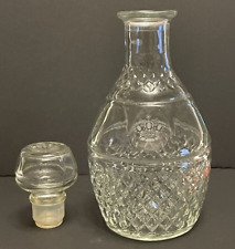 VTG Crown Royal Glass Whiskey Decanter Etched Logo Crown & Grapes with Stopper. picture