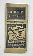 Vintage 1958 CAMBRIA Spring Company Dealer Promo Advertisement Notepad picture