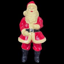 Vintage 1950s Hard Plastic Blow Mold Santa Claus Figure 17” Tall Christmas Decor picture