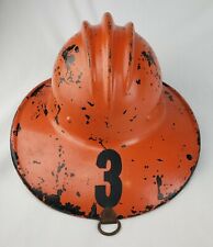 Vintage ED Bullard Hard Boiled Firefighter Helmet Ribbed Fire Hard Hat Fireman picture