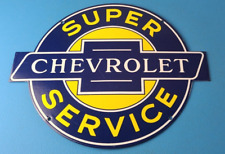 Vintage Chevrolet Sign - Porcelain Bow-Tie Sign - Gas Pump Garage Shop Auto Sign picture