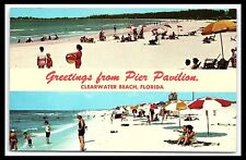 Clearwater Beach Florida Doubleview Greetings Postcard Pier Pavilion       pc282 picture