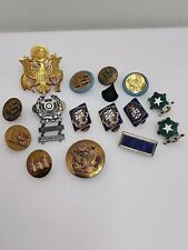 US Military Pin Lot Vietnam WW2 Korean Era Army Air Force Pins Brass Silver USA picture