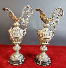 PAIR OF JUGS. BRONZE. MARBLE BASE. RENAISSANCE STYLE. 19TH CENTURY. picture