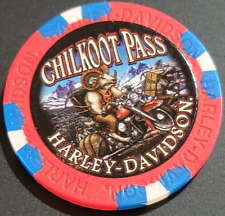 CHILKOOT PASS HD ~ ALASKA ~ Red/Blue Wide Print ~ Harley Davidson Poker Chip picture