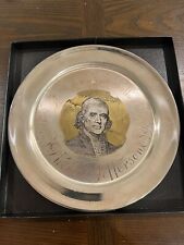 Damascene By Reed & Barton,The Founding Fathers Thomas Jefferson Plate #139/2500 picture