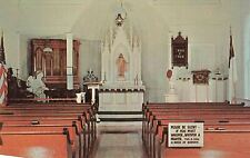 Vintage Postcard Old Lutheran Church pioneers worship interior altar color photo picture