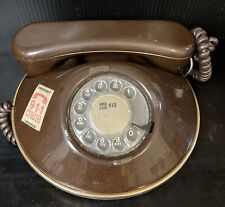 Vintage Northern Telecom “Dawn” Chocolate Brown Pancake Rotary Dial Telephone picture