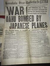 Honolulu Star-Bulletin Newspaper Attacked Pearl Harbor December 7 1941 Facsimile picture