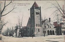 Presbyterian Church Lafayette Indiana 1916 Postcard picture