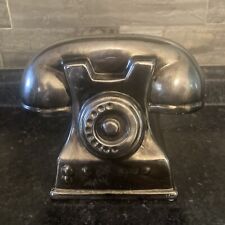Large Adorable Ceramic Silver Vintage Style Telephone Figurine￼ picture
