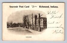 Richmond IN-Indiana, Scenic View Earlham College, Antique Vintage Postcard picture