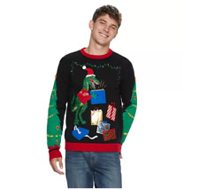 Men's Christmas Raptor Got A Present Ugly Christmas Sweater, Size: L   () picture
