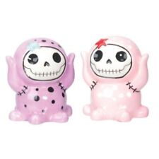 PT Furry Bones Purple and Pink Octopee Octopus Skull Salt and Pepper Shakers Set picture