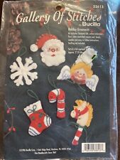 1996 Bucilla GALLERY OF STITCHES Holiday Ornaments - Kit 33613 - Set of 6 - New picture