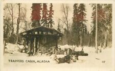 Alaska 1920s Trappers Cabin winter rural life RPPC Photo Postcard 21-12100 picture