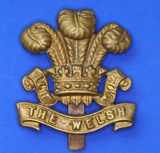 WW1 Welsh Regiment ALL BRASS 1916 Economy Issue Welch Cap Badge [29160] picture