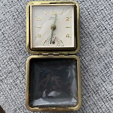 Vintage-Rare Linden Black Forest Foldable Travel Alarm Clock With Thermometer picture