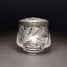 Small Vtg Stuart Strathearn Crystal Flower Frog Vase Footed Bowl Etched Thistle picture