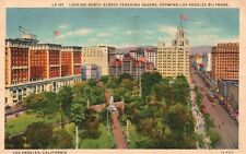 Vintage Postcard 1938 Looking North Across Pershing Sq. Los Angeles & Baltimore picture